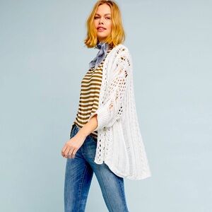 MOTH Open Knit Cardigan Sweater White Size Small NWT